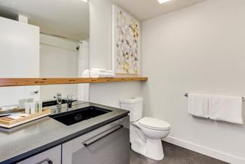 Yard apartments model bathroom